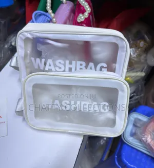 White 2 in 1 Transparent Wash Bag Set / Makeup Bag