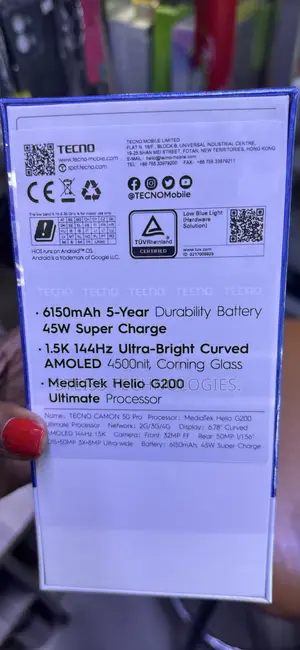 New Tecno Camon 50 256 GB Black