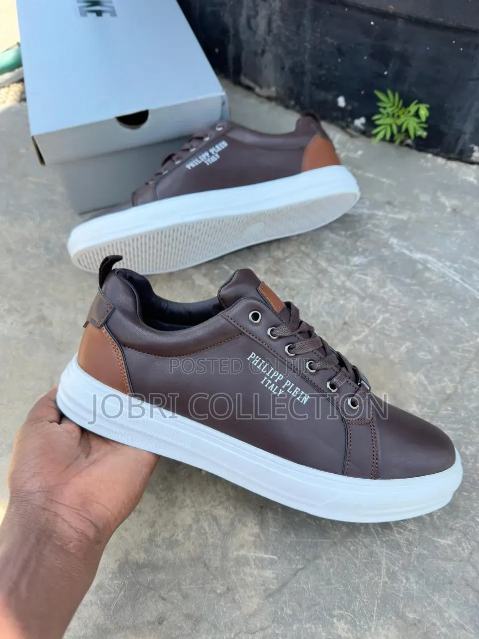 High Quality Mens Philip Plein Leather Sneakers