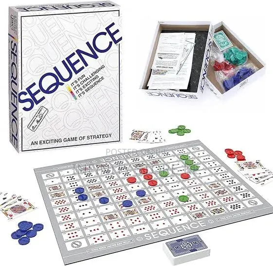 Sequence Board Game Strategy Family Fun Cards and Chip Multiplayer Set