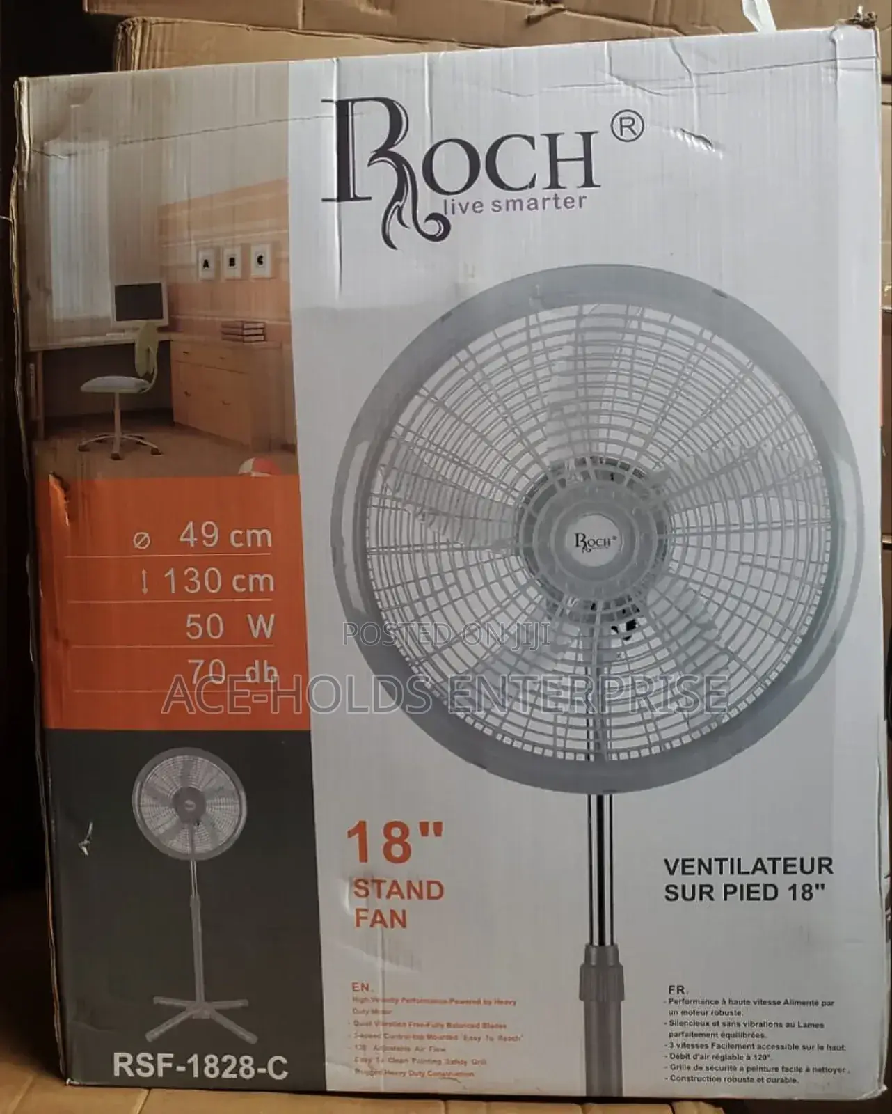 18 Inches Roch Adjustable Standing Fan - 5 Blades