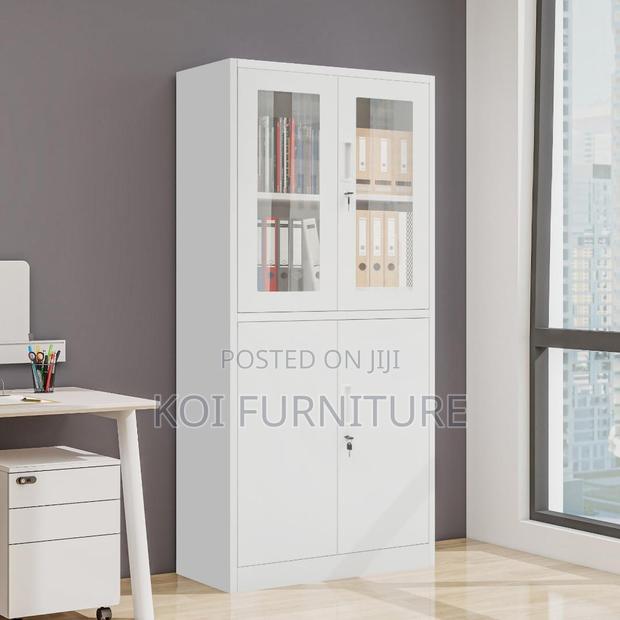 Office Cabinet; 2 Doors Pari Walmut Grey Executive Cabinet - main view