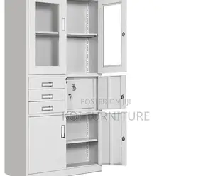Office Cabinet; 2 Doors Pari Walmut Grey Executive Cabinet