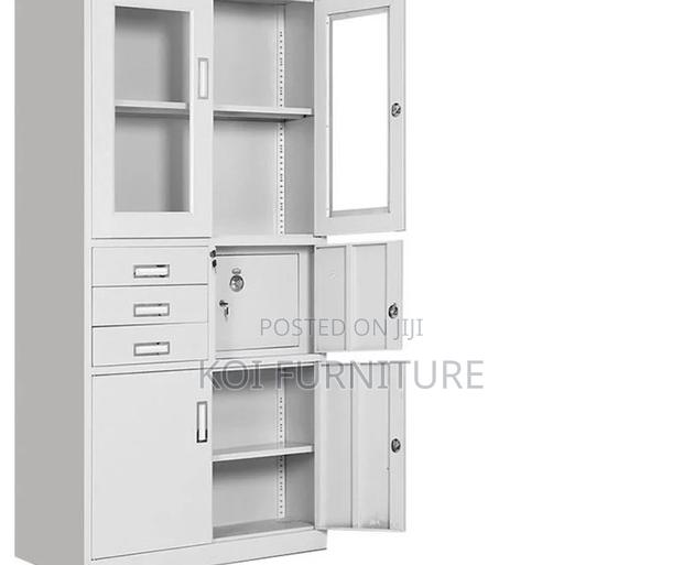 Office Cabinet; 2 Doors Pari Walmut Grey Executive Cabinet - thumbnail 2