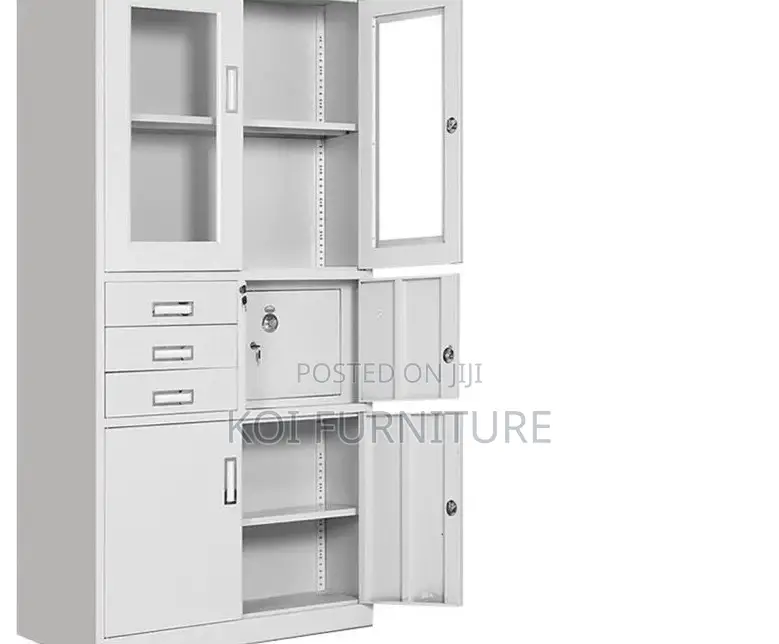 Office Cabinet; 2 Doors Pari Walmut Grey Executive Cabinet