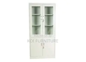 Office Cabinet; 2 Doors Pari Walmut Grey Executive Cabinet