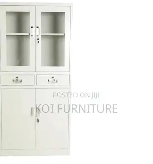 Office Cabinet; 2 Doors Pari Walmut Grey Executive Cabinet