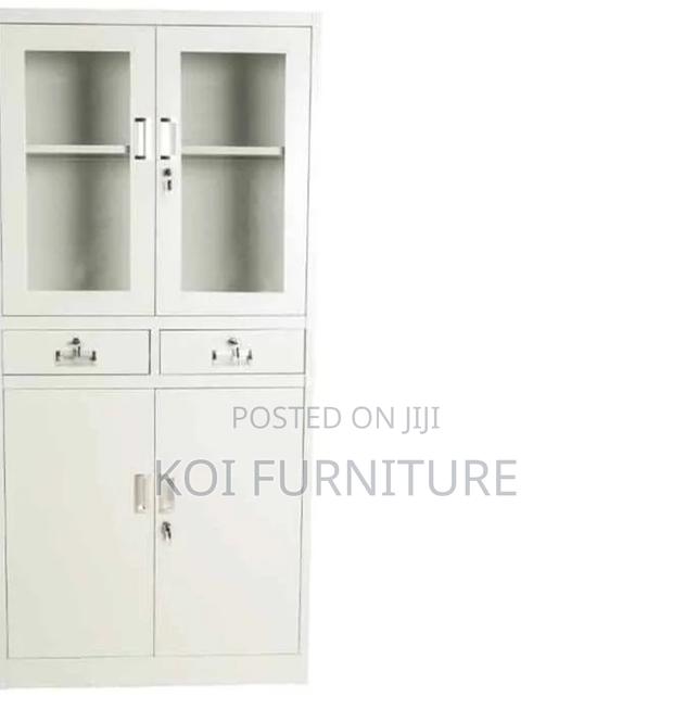 Office Cabinet; 2 Doors Pari Walmut Grey Executive Cabinet - thumbnail 4