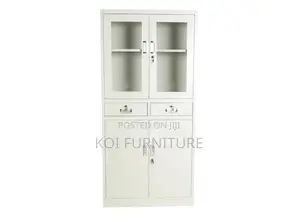 Office Cabinet; 2 Doors Pari Walmut Grey Executive Cabinet