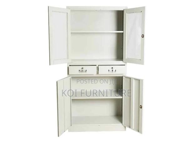 Office Cabinet; 2 Doors Pari Walmut Grey Executive Cabinet - thumbnail 8