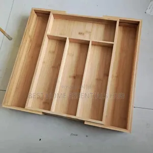 Expandable Bamboo Cutlery Organiser