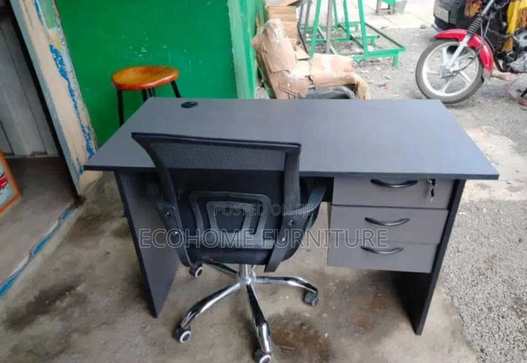 Grey Luxury Study Desk With Mesh Office Chair