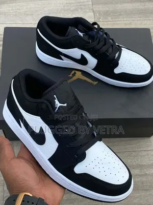 Air Jordan 1 Low Black And White (Suede) Size 36_45.