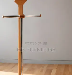 Dressers; Wooden Brown Long Coat Hat Hangers