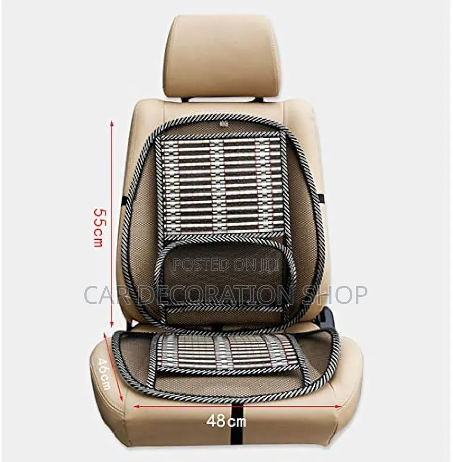 1pc Mesh Lumbar Support Seat Beaded Top Cover