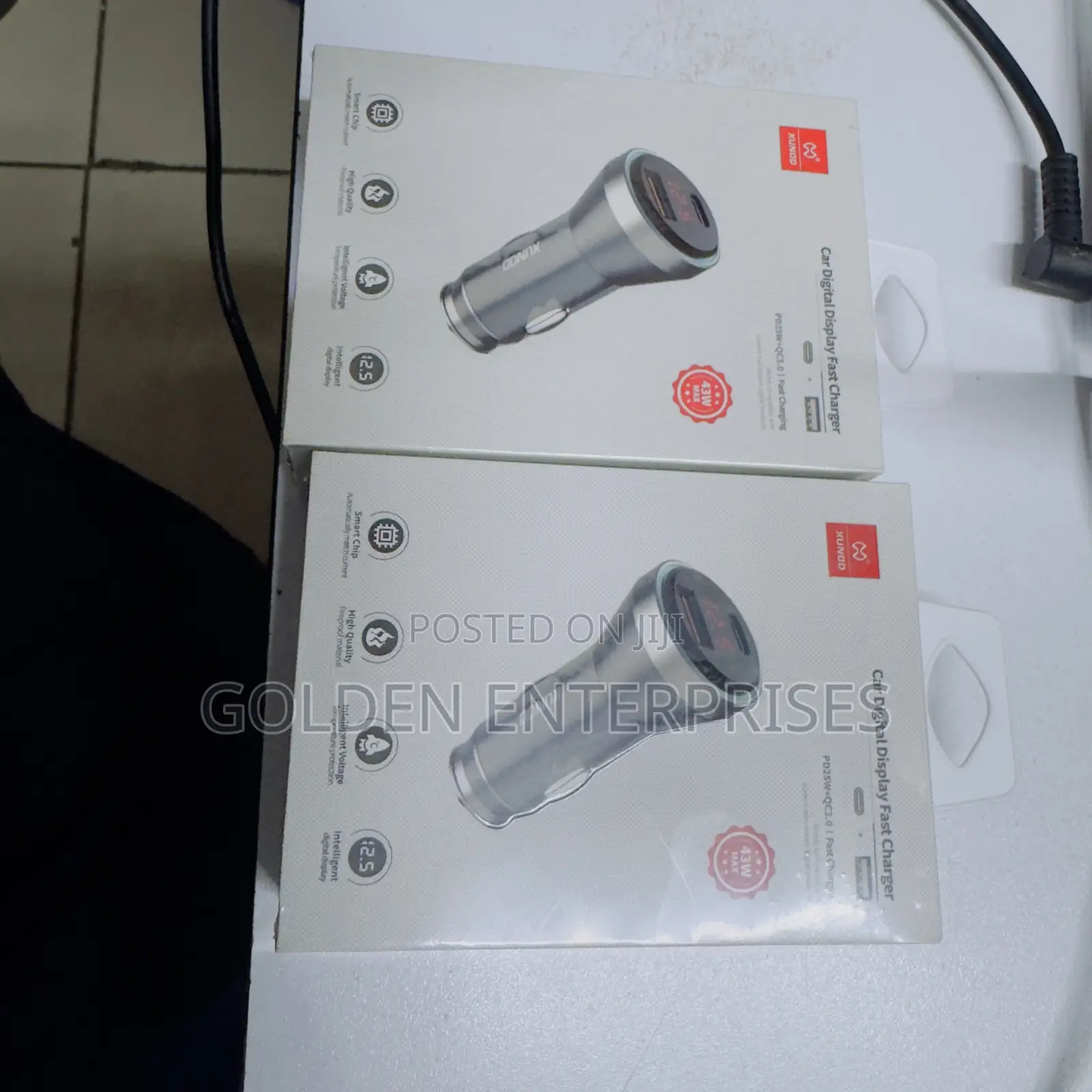 43w Car Fast Charger With Digital Display (Pd + Qc 3.0 Dual Port)