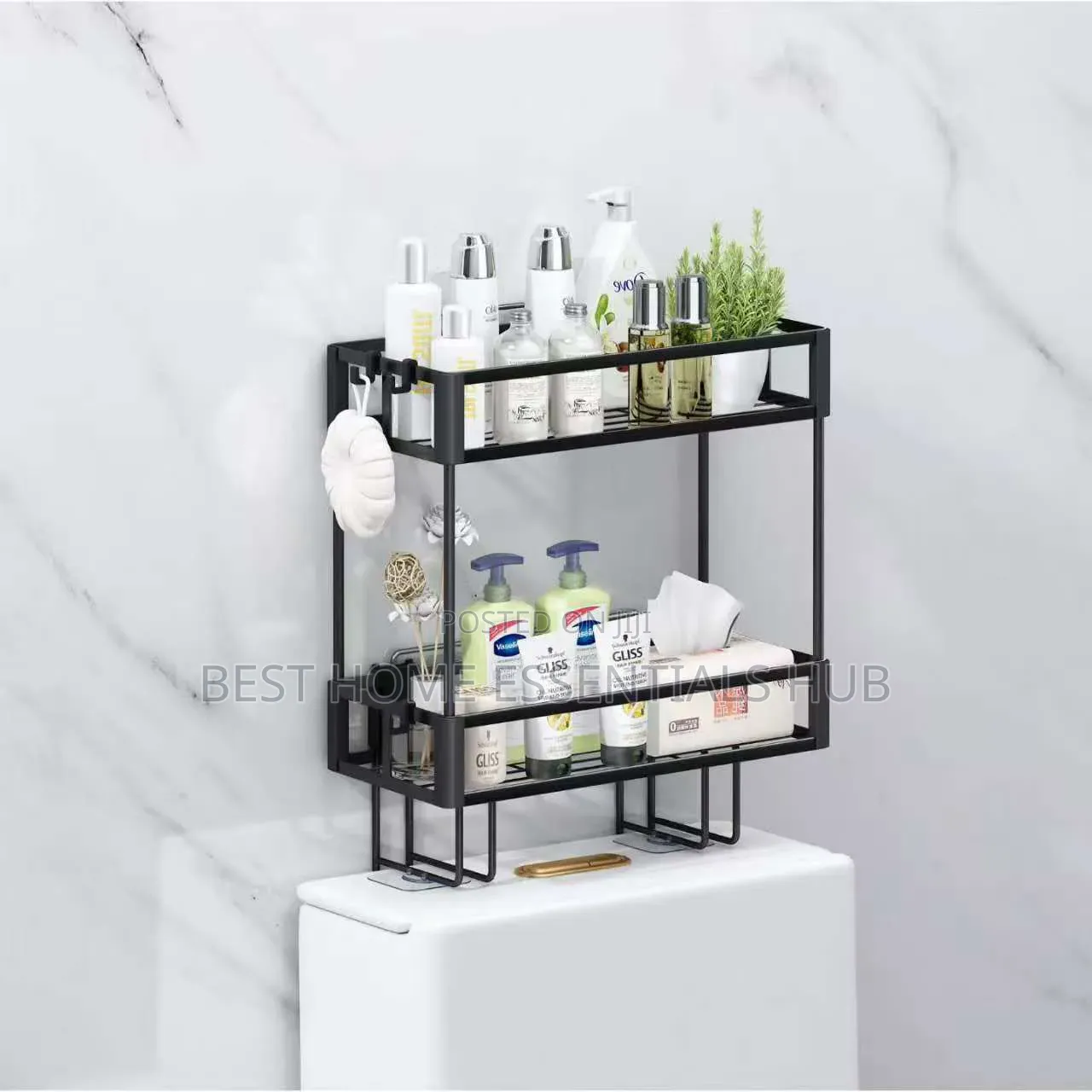 *2 Tier Space-Saving Over the Toilet Storage Rack
