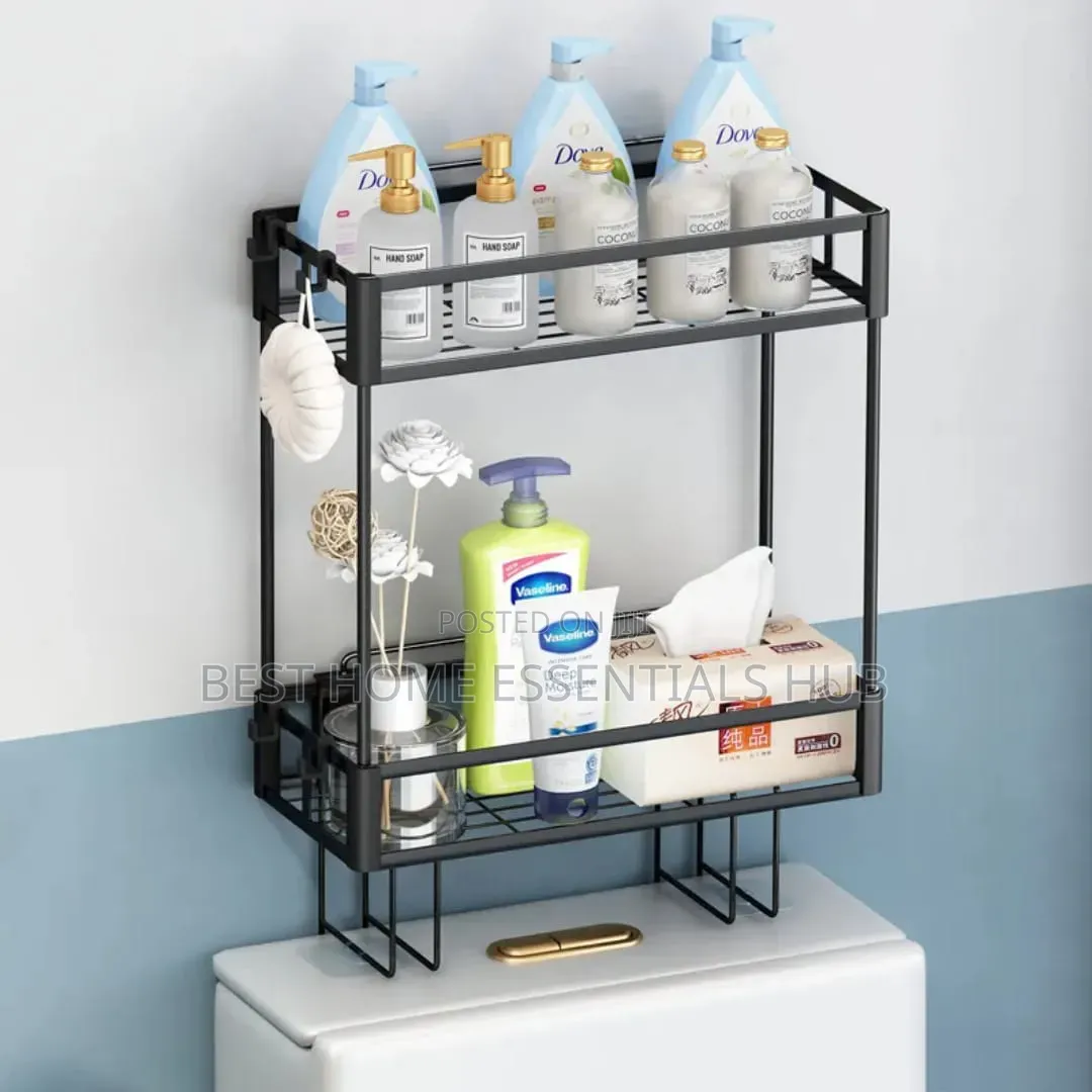 *2 Tier Space-Saving Over the Toilet Storage Rack