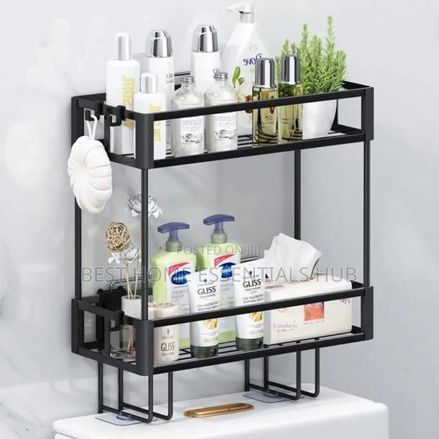 *2 Tier Space-Saving Over the Toilet Storage Rack - thumbnail 4