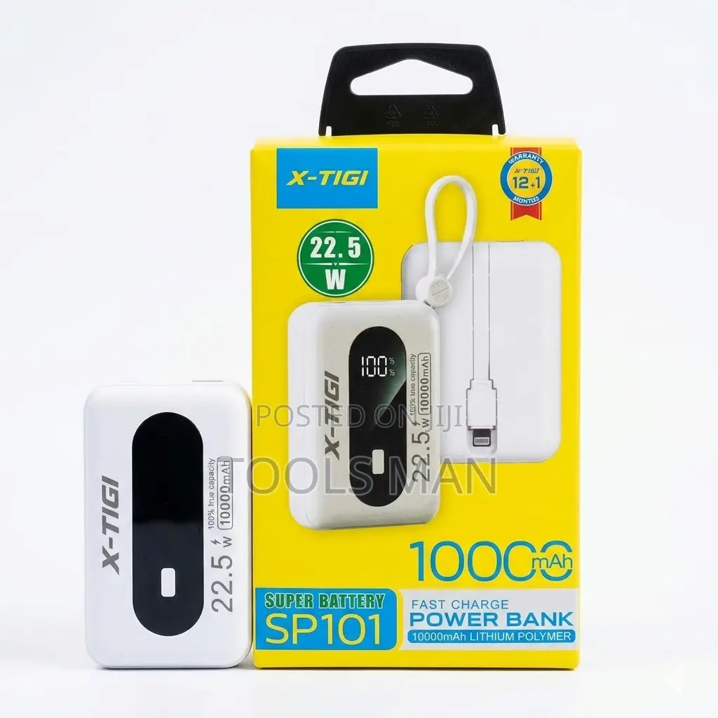 X-Tigi Sp101 10000mah Power Bank - 22.5w Fast Charge Led Display