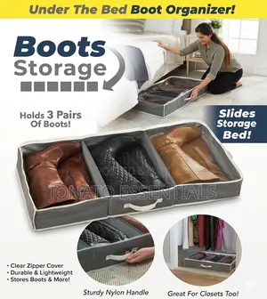 Under Bed Boot Organizer Shoe Storage Box With Handle - 3 Pairs