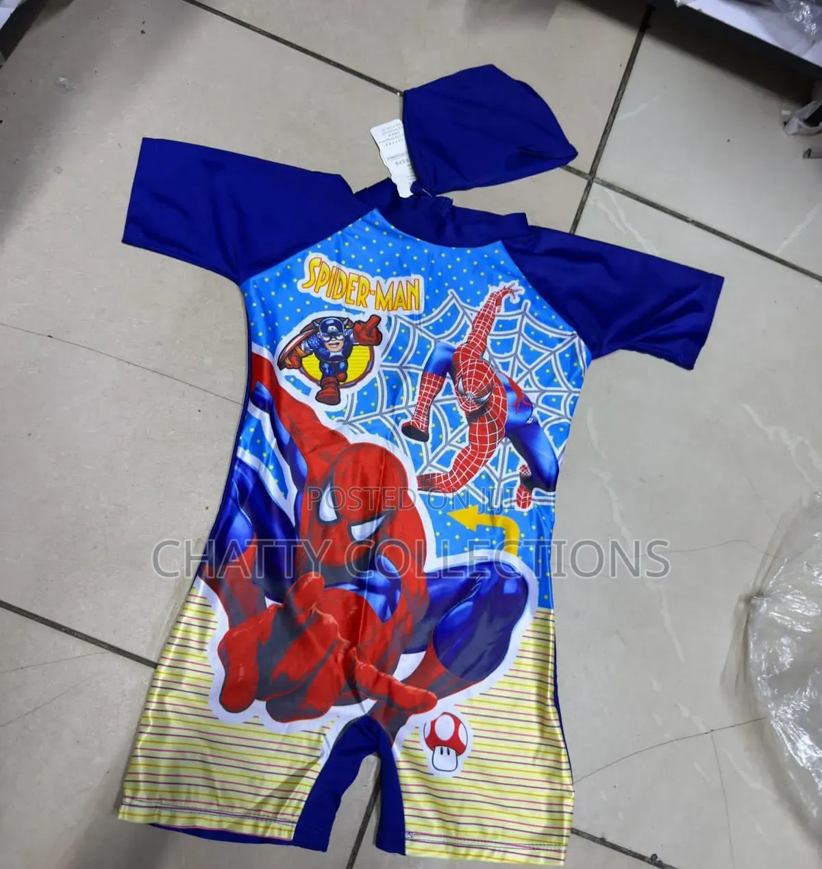 Cartoon Themed Swimming Costumes for Boys With Swimming Cap