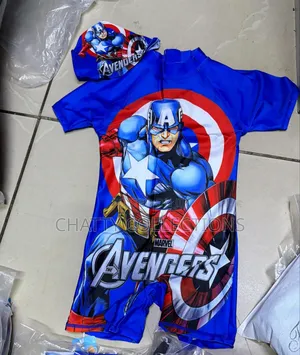 Cartoon Themed Swimming Costumes for Boys With Swimming Cap