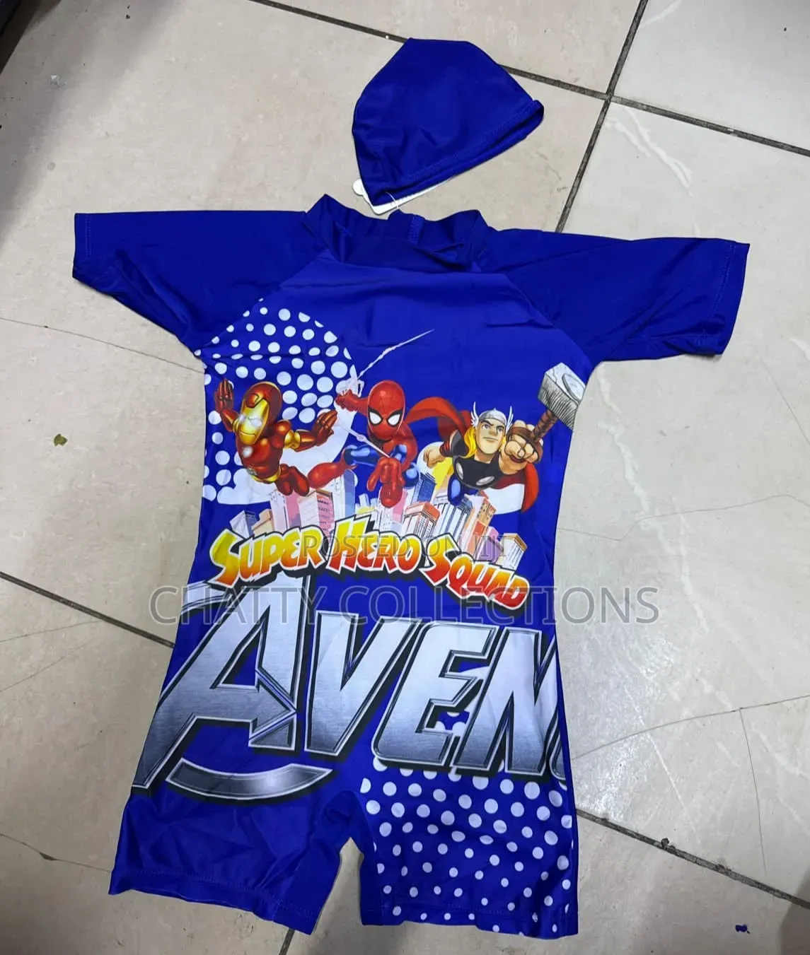 Cartoon Themed Swimming Costumes for Boys With Swimming Cap