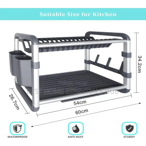 *Premium Quality 2tier Aluminium Dish Drainer