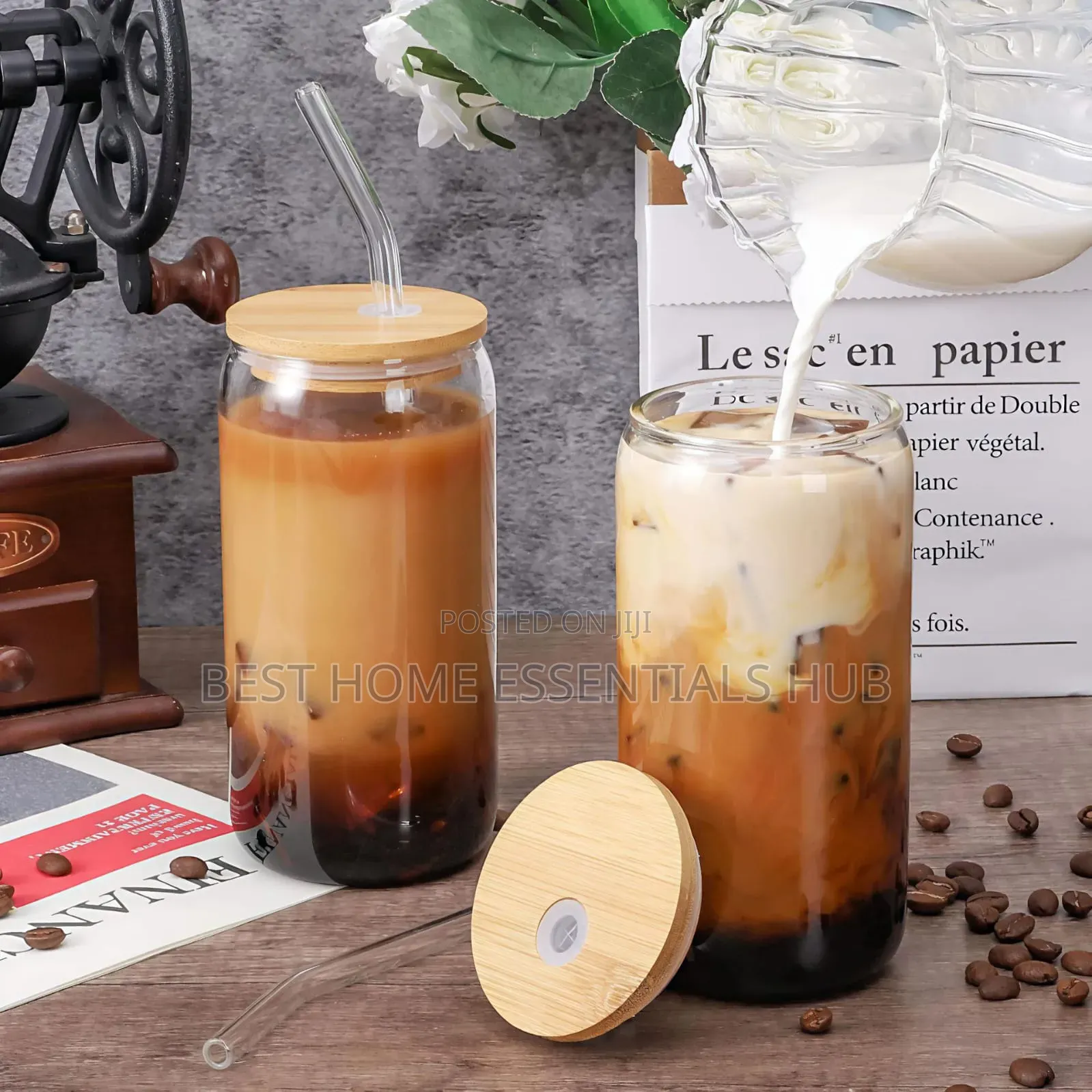 *Borosilicate Glass Cup With Bamboo Lid*
 500mls