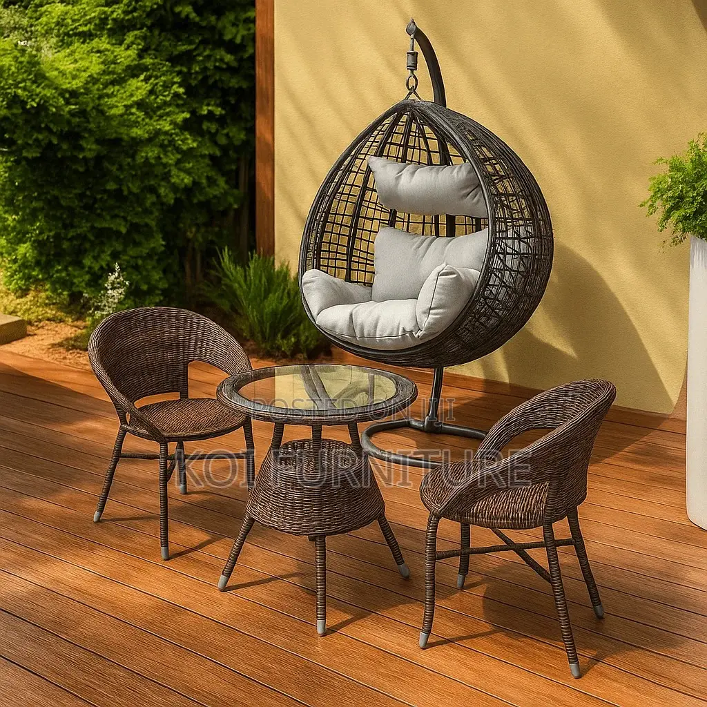 Dining Set; Tygy 3 Piece Patio Garden Outdoor Rattan Set