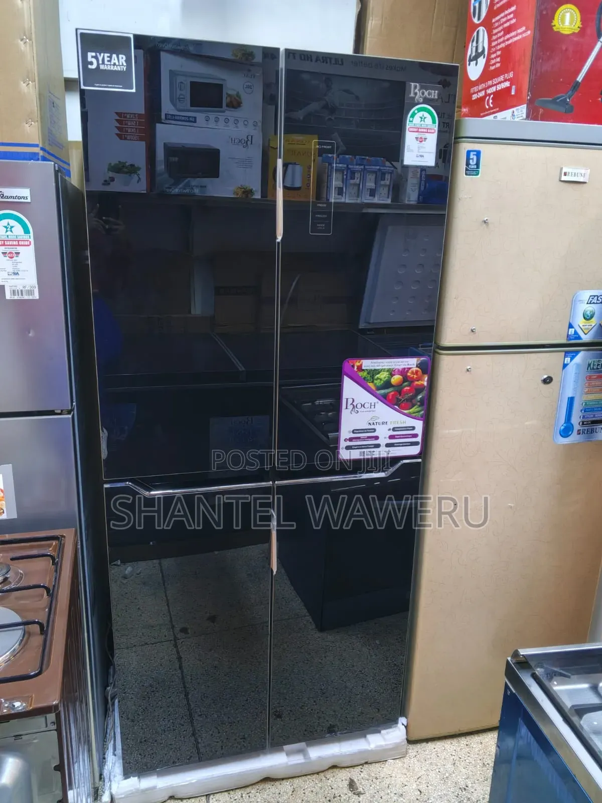 Black 4 Door Roch Fridge.
