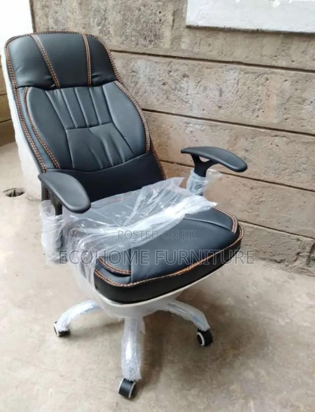 Modern Black Leather Director Office Chair - main view