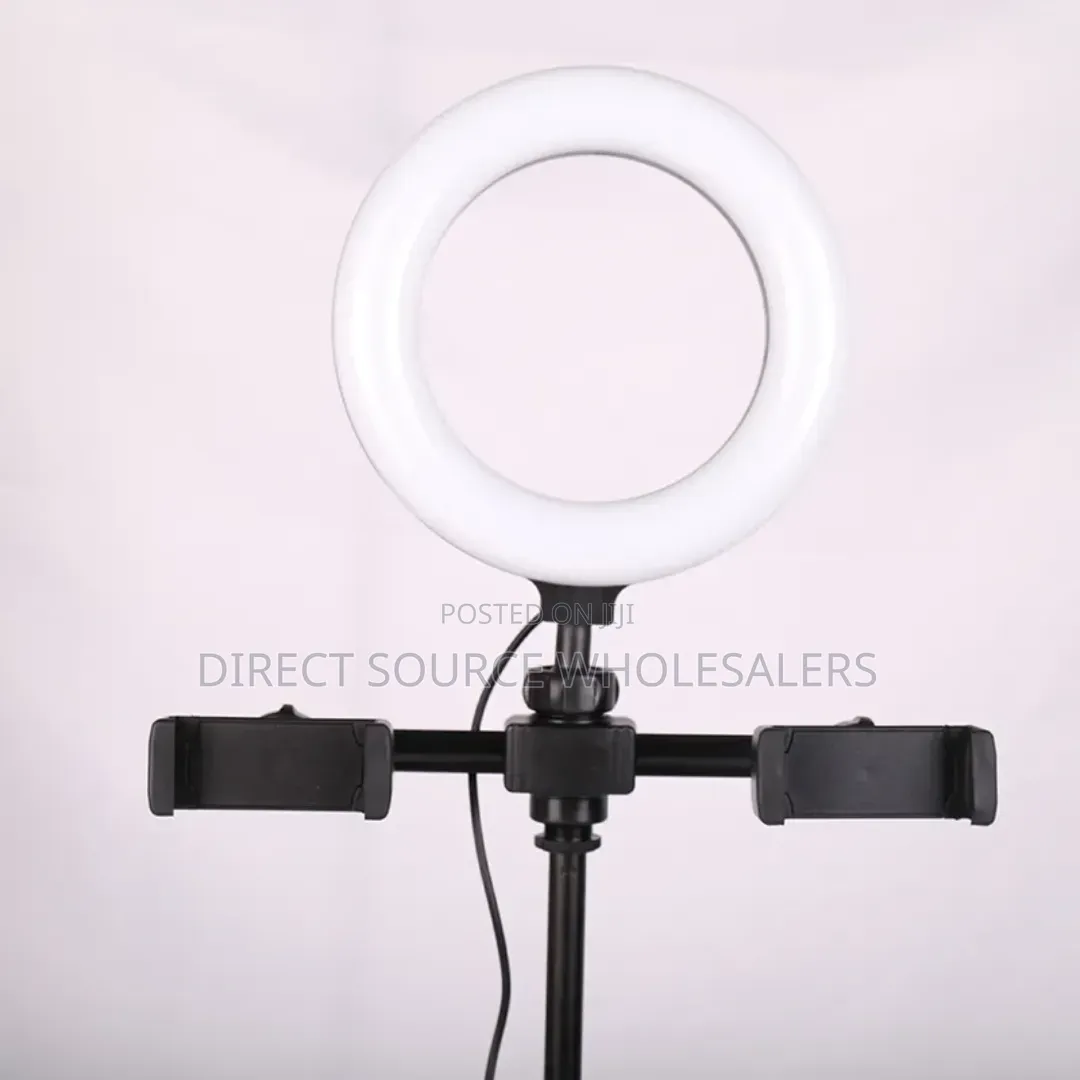 2 Phone Holder Ring Light With Table Stand – Adjustable Led Fill Light