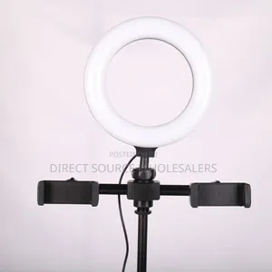 2 Phone Holder Ring Light With Table Stand – Adjustable Led Fill Light