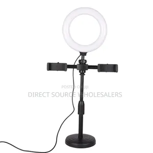2 Phone Holder Ring Light With Table Stand – Adjustable Led Fill Light