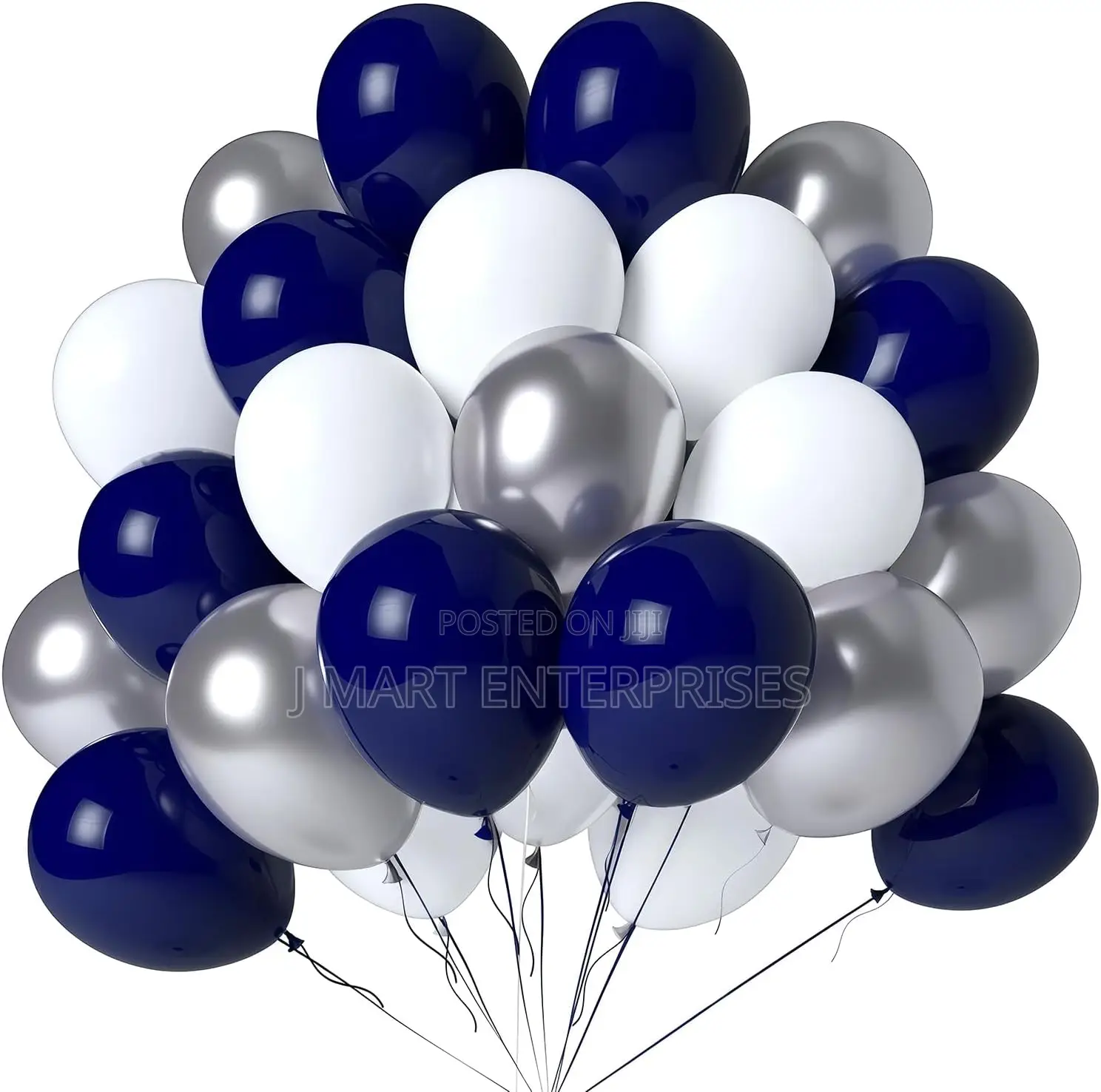 Navy Blue White And Silver Balloons Party Decorations