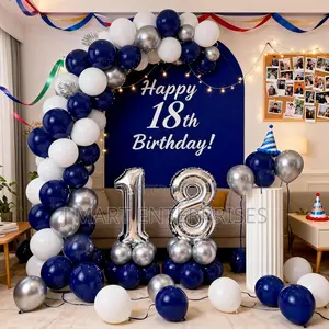 Navy Blue White And Silver Balloons Party Decorations