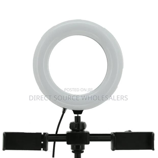 Ring Light With Dual Phone Holders Table Stand.