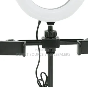 Ring Light With Dual Phone Holders Table Stand.