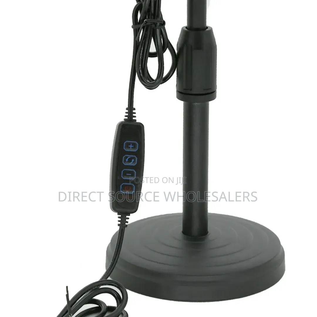 Ring Light With Dual Phone Holders Table Stand.