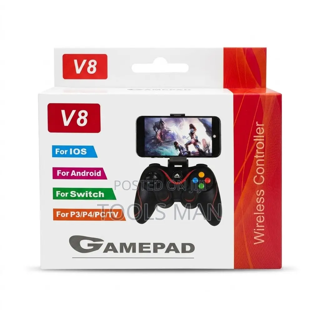 V8 Wireless Bluetooth Gamepad for Android, Ios, Pc, Ps3, Ps4 Switch