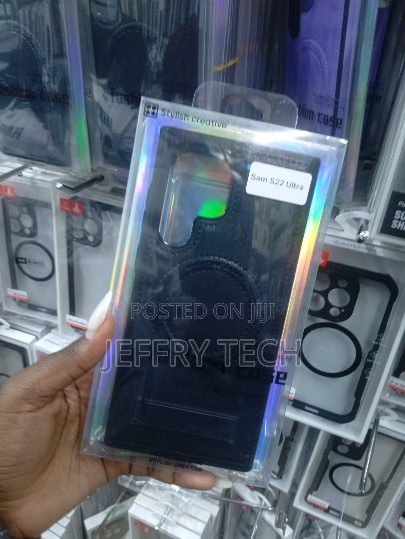 Stylish Creative Branded Leather Case Samsung Galaxy S22 Ultra.