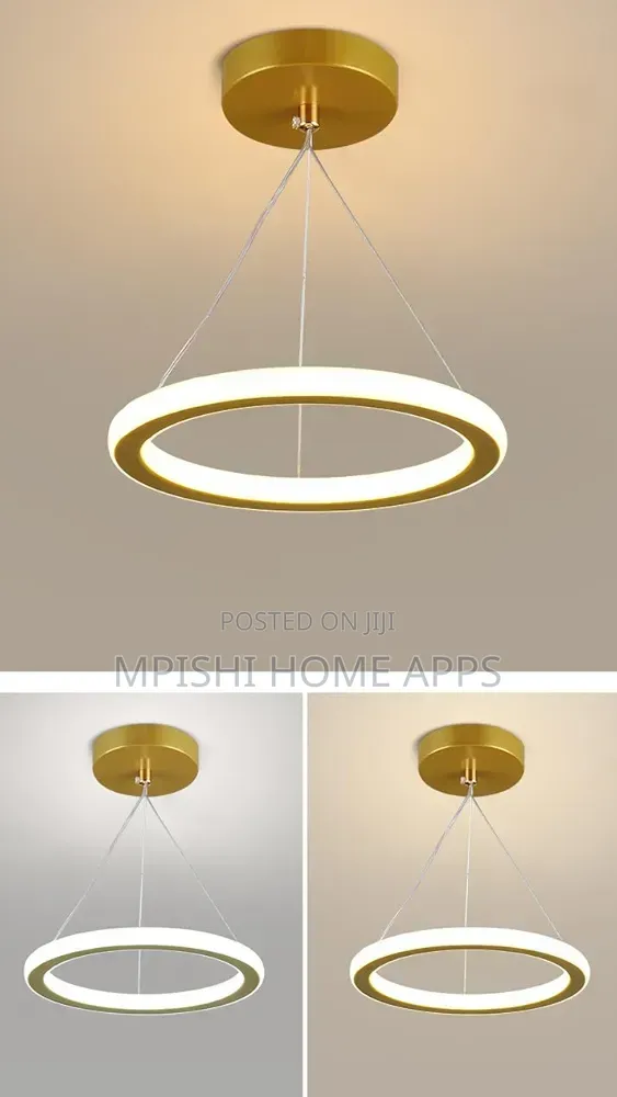 Circular Gold Pendant Light