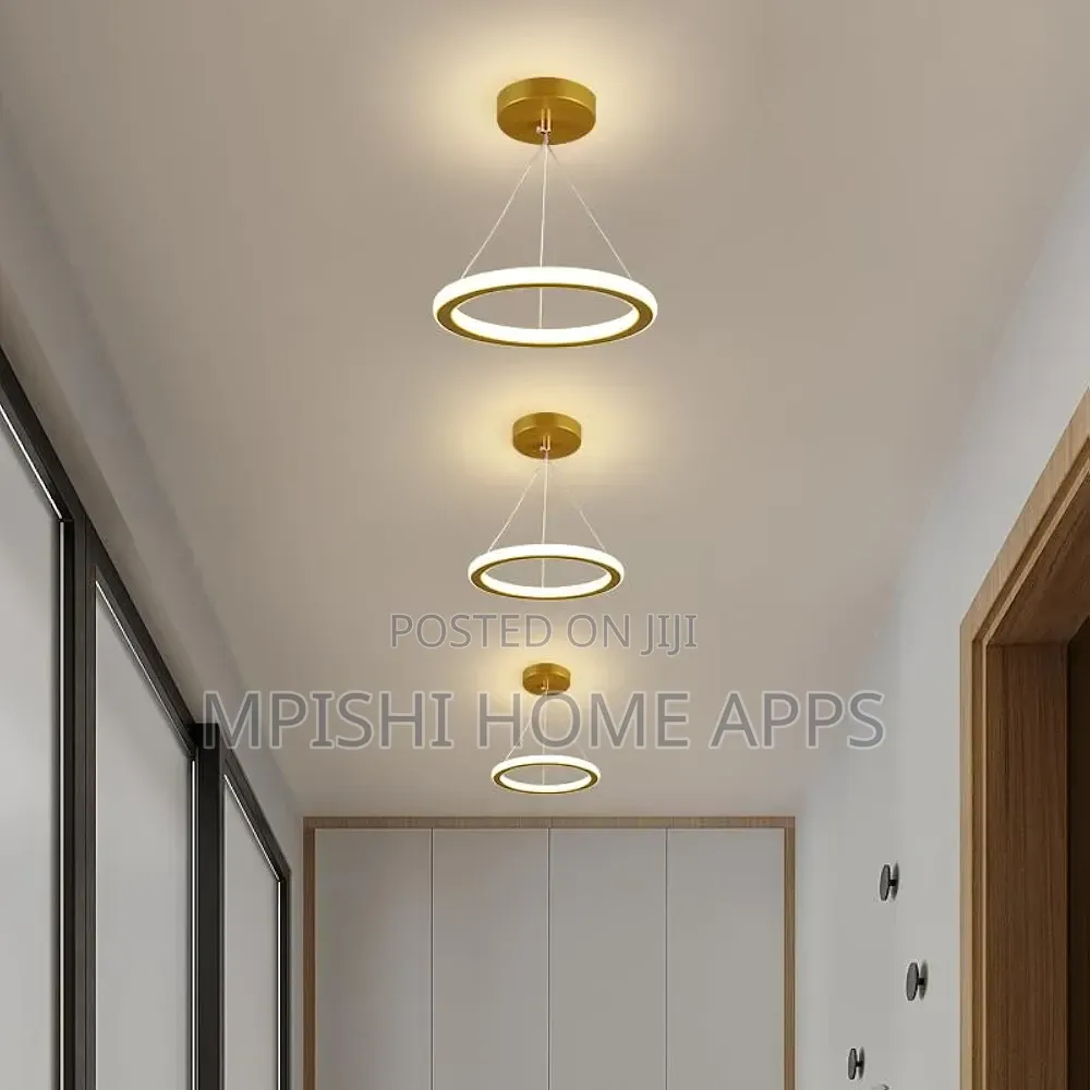 Circular Gold Pendant Light