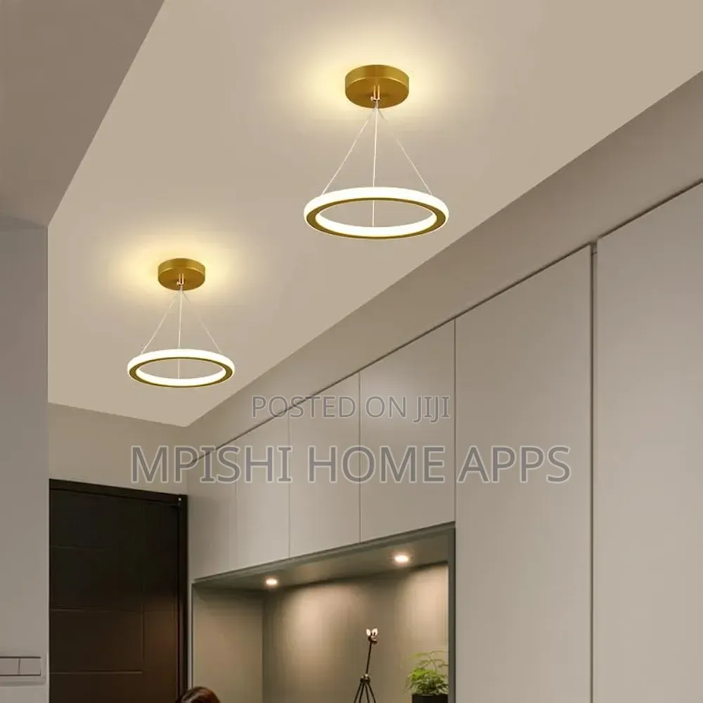 Circular Gold Pendant Light