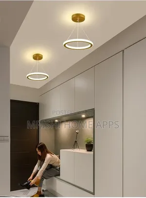 Circular Gold Pendant Light