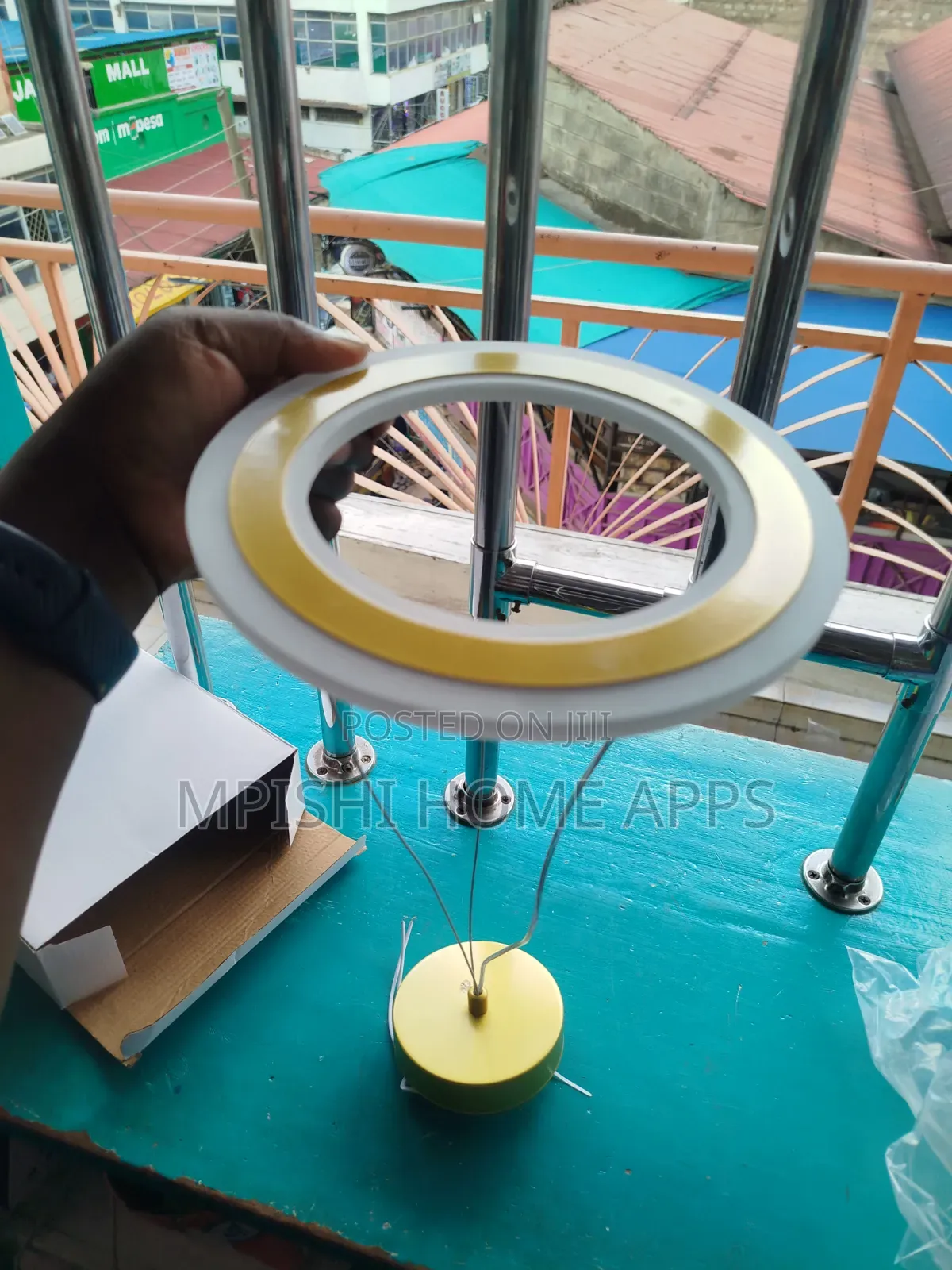 Circular Gold Pendant Light