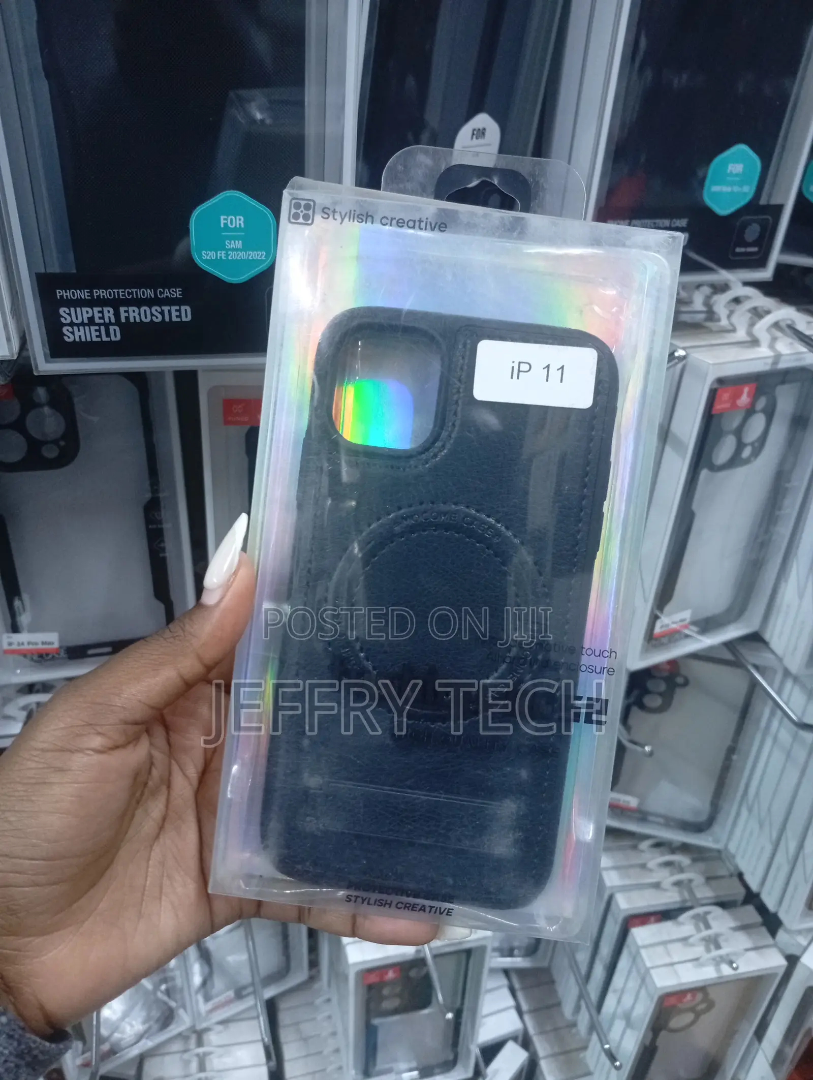 Black Leather iPhone 11 Case From the "Stylish Creative" Line