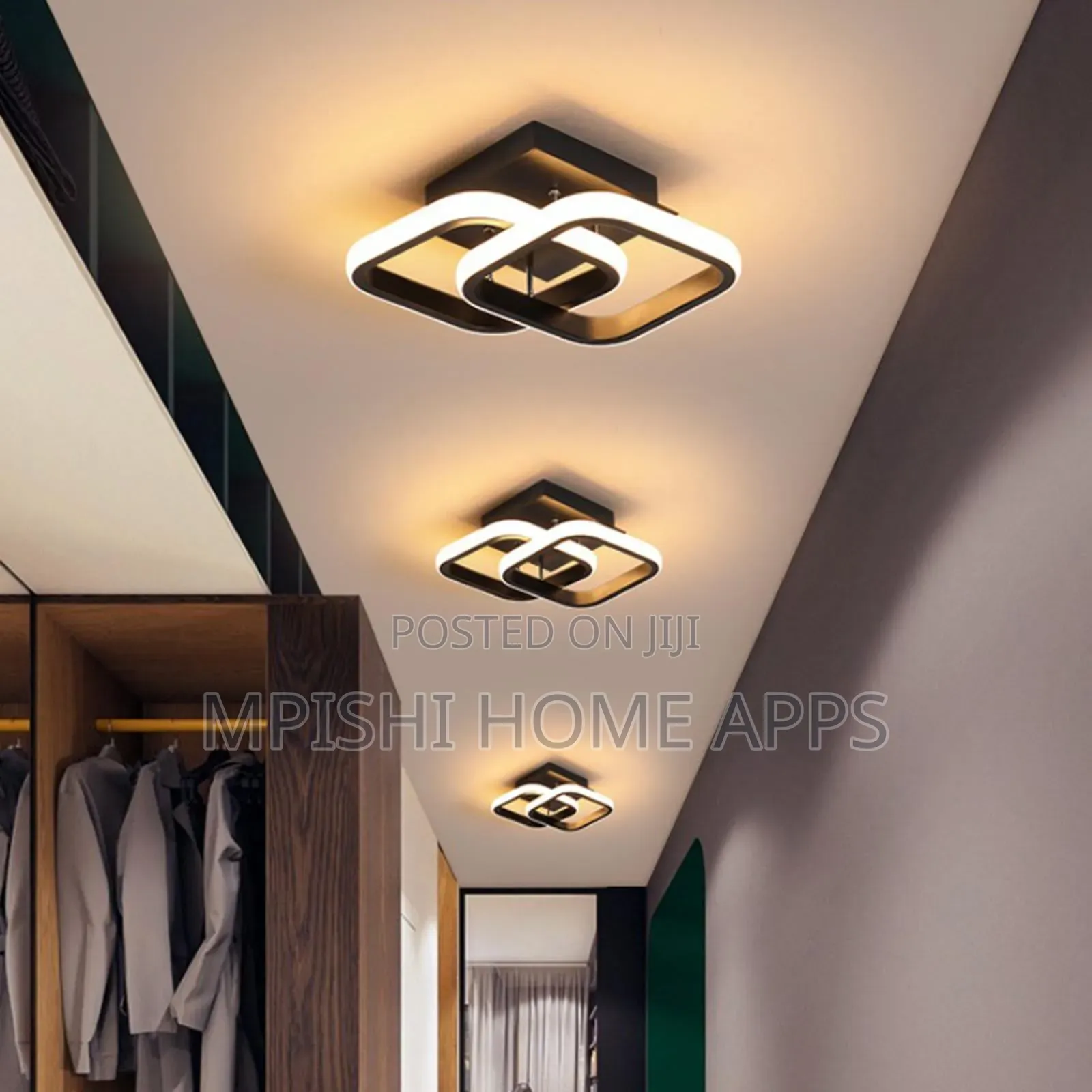 Square Led Ceiling Light Black